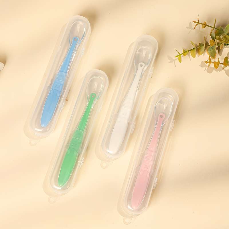 1pc Soft Silicone Youngsters Feeding Spoon Gentle Safe for Youngsters Youngsters Dust-Pro