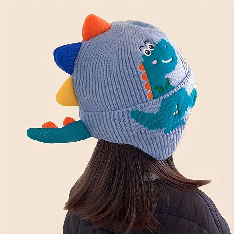 Winter Hat Color Dinosaur Ear Hat Navy Blue