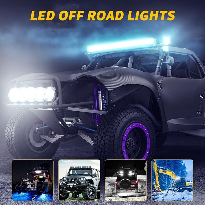 2pcs 12-24V 7LED Mini LED Work Light Off Road Auxiliary Light For Car Truck 64x64mm