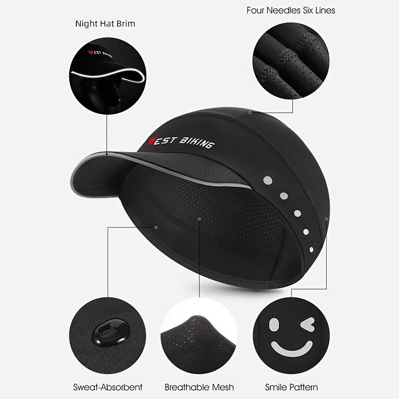 1pc WEST BIKING Unisex Summer Ice Silk Hat Breathable Sun Protection Cycling Cap Hand Washabl