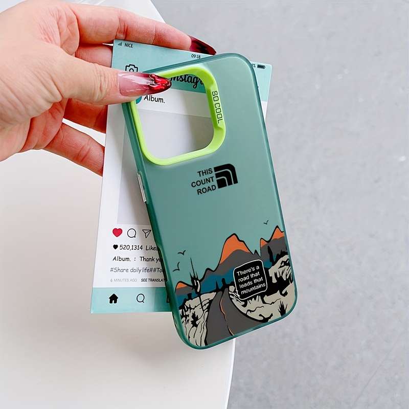 1Pc Mixed Color  For iPhone 7 Plus 8 Plus Alpine Road Graffiti Phone Case