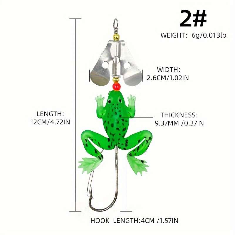 1pc Lifelike Soft Frog Swimbait with Sharp Hook Topwater Rubber Fishing Lure for Bass Durabl
