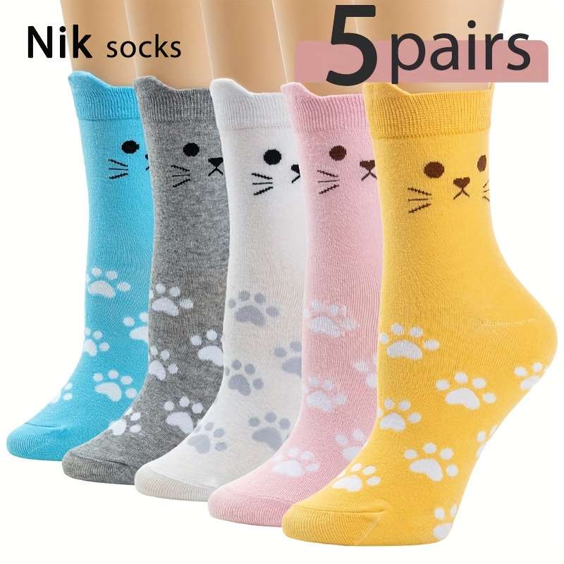 5 Pairs Of Mixed Colors High Elastic Socks