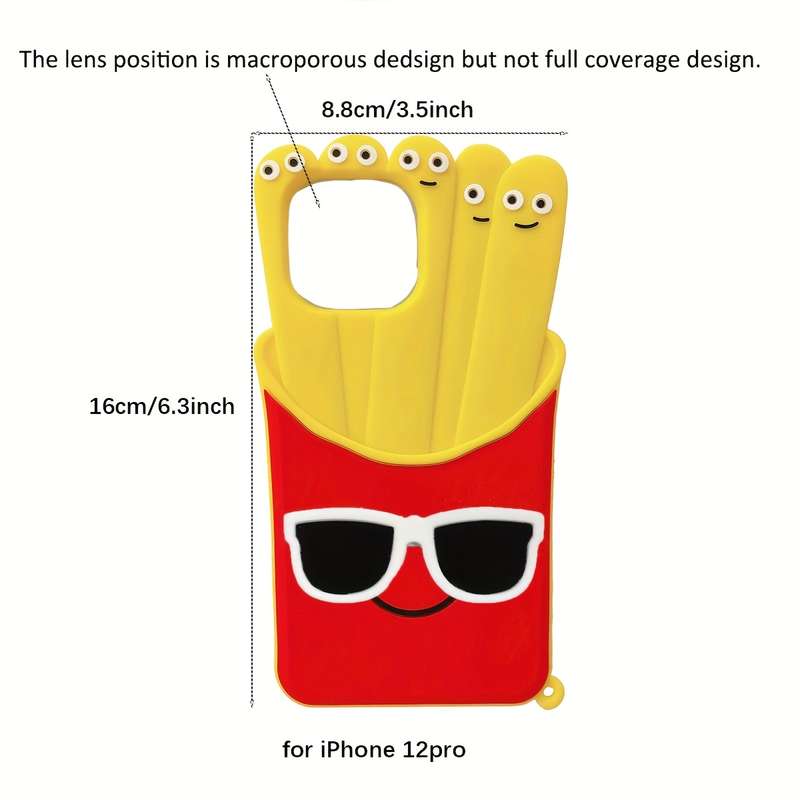 1Pc Red For iPhone 6 Plus 6s Plus Expression French Fries Phone Case