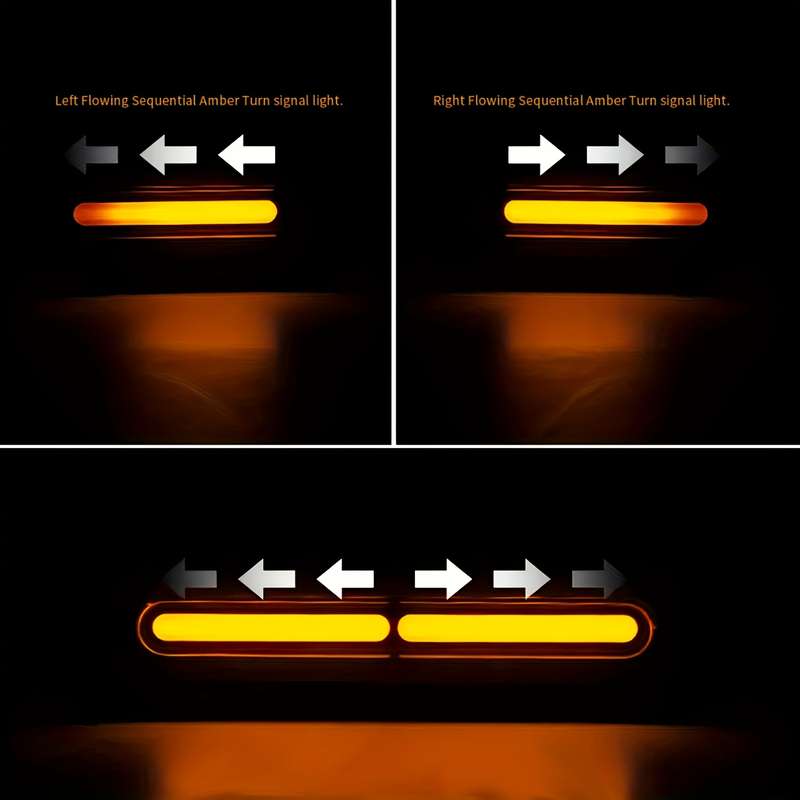 1pc Motorcycle LED Daytime Running Lights with Turn Signal Functionality Dual Direc