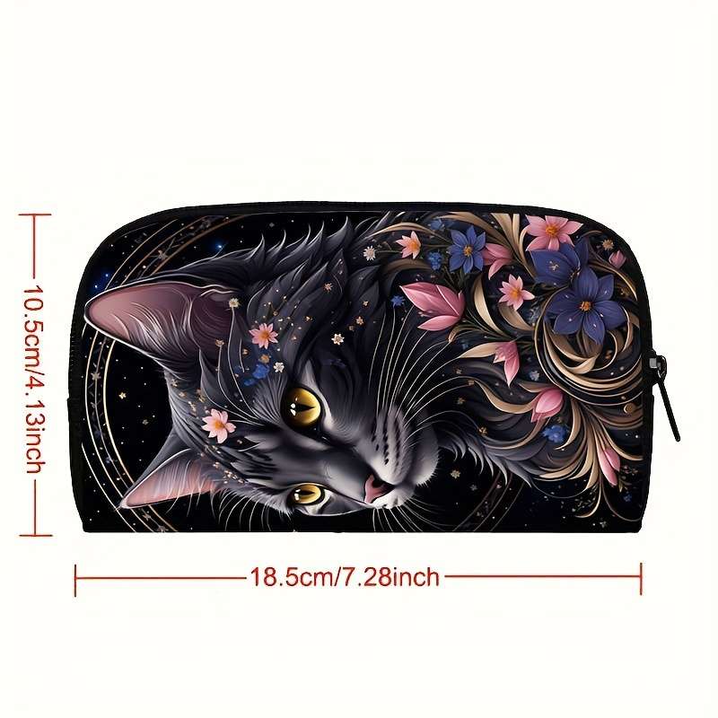 1pc Kawaii Black Cat Moon Print wallet women purse credit card money coin bags ladies clutch bag