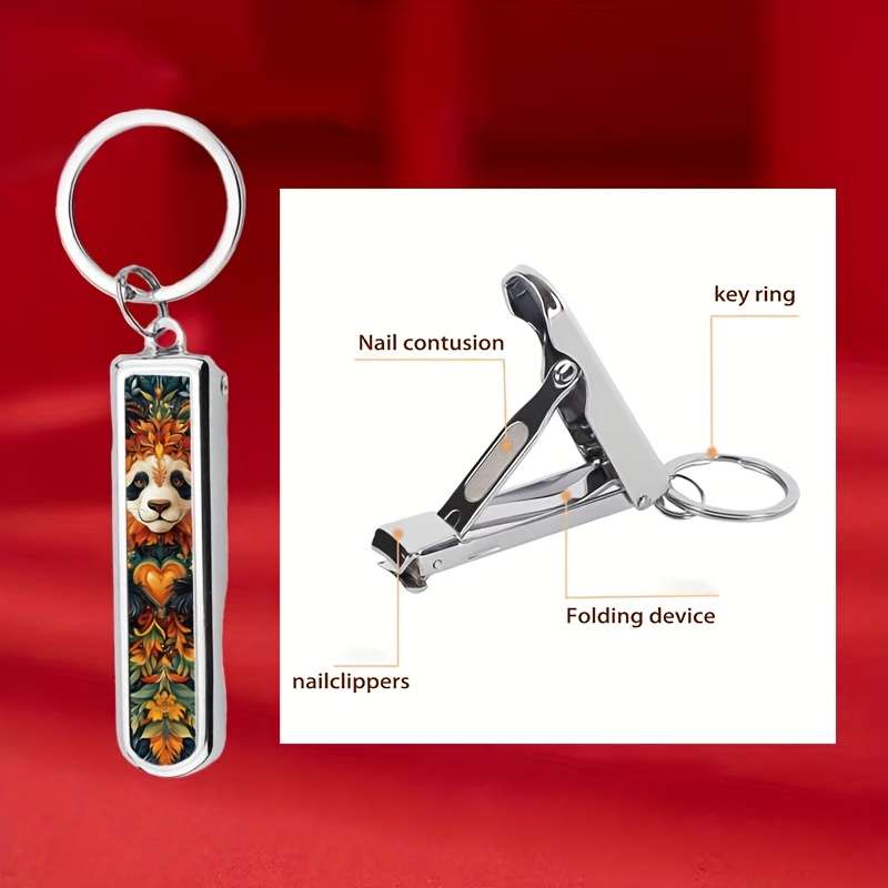 1pc Creative Panda Theme Multifunctional Folding Nail Clippers Suitable for Home Travel and D