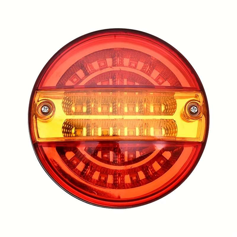 1pc Red-Yellow 10.16cm Round 20LED Red Yellow White Truck LED Decorative Lights 24V