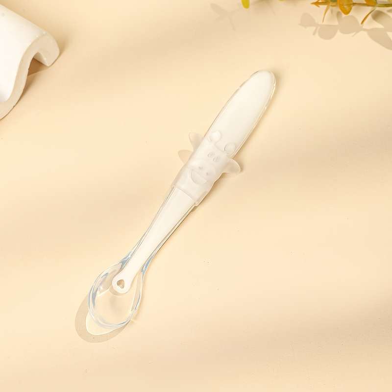 1pc Soft Silicone Youngsters Feeding Spoon Gentle Safe for Youngsters Youngsters Dust-Pro