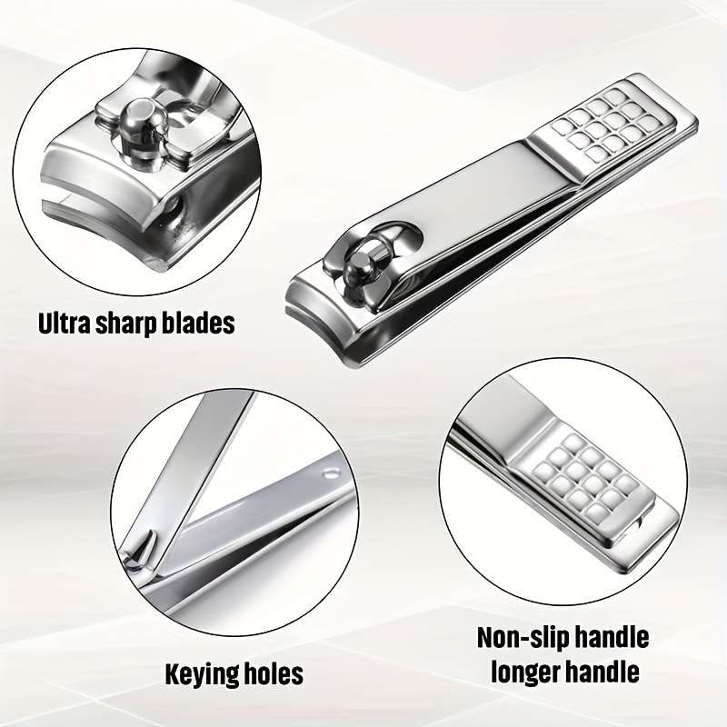 12pcs High-Carbon Steel Nail Clippers Hypoallergenic with Parallel Cutting Edges Featuring C