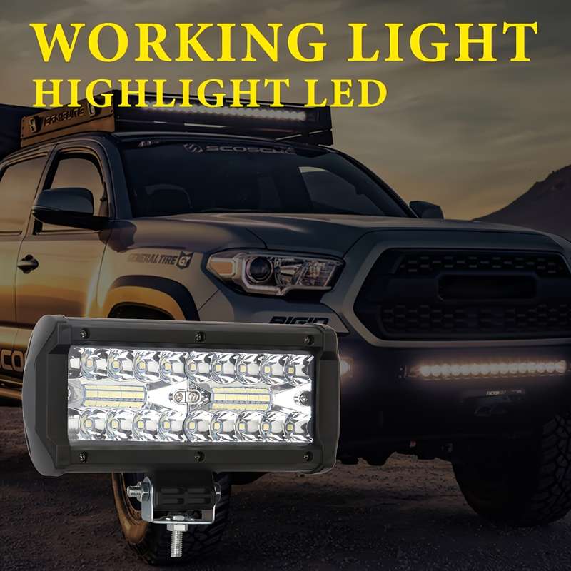 2pcs 7-Inch LED Light Bars 24000LM 40-SMD Universal Driving Fog & Daytime Running L
