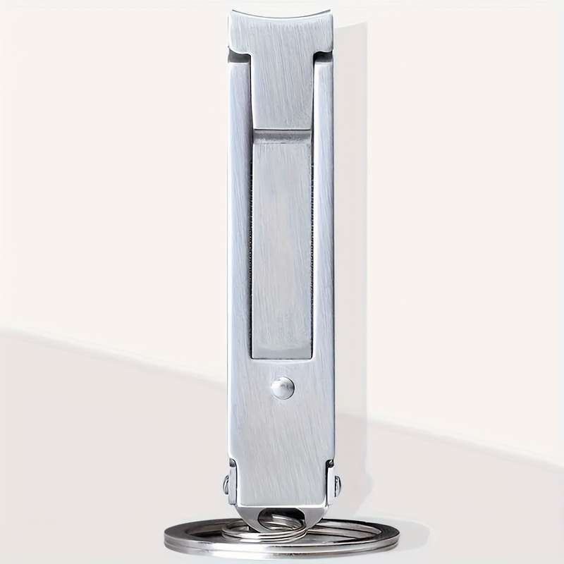 1pc Compact Stainless Steel Nail Clippers With A Foldable Design And Built-in Nail File For Con