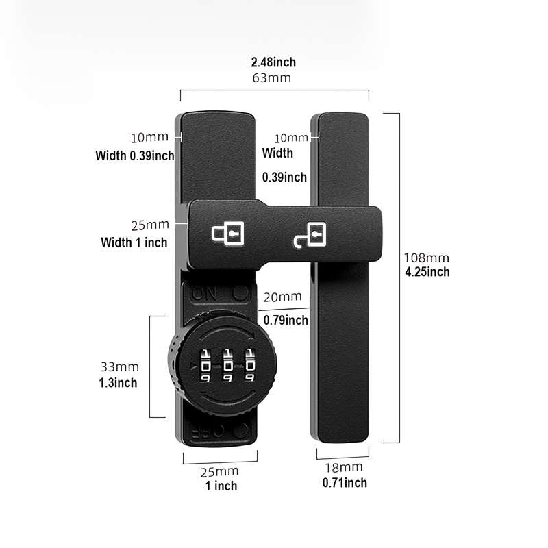 Lock Model Fluorescent Black