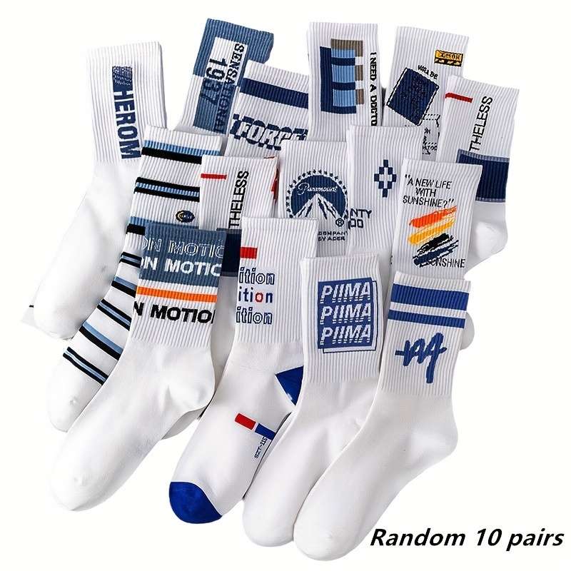 5 Pairs Of Random Colors One Size High Elastic Socks