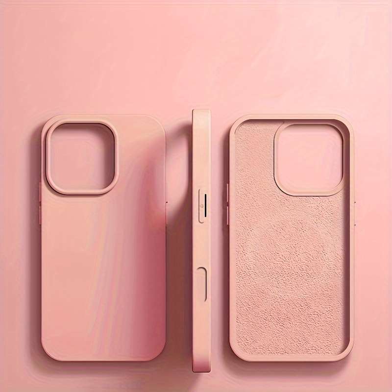 1Pc Pink Color For iPhone 16 Pro Max Phone Case Phone Cover