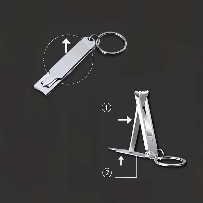1pc Compact Stainless Steel Nail Clippers With A Foldable Design And Built-in Nail File For Con