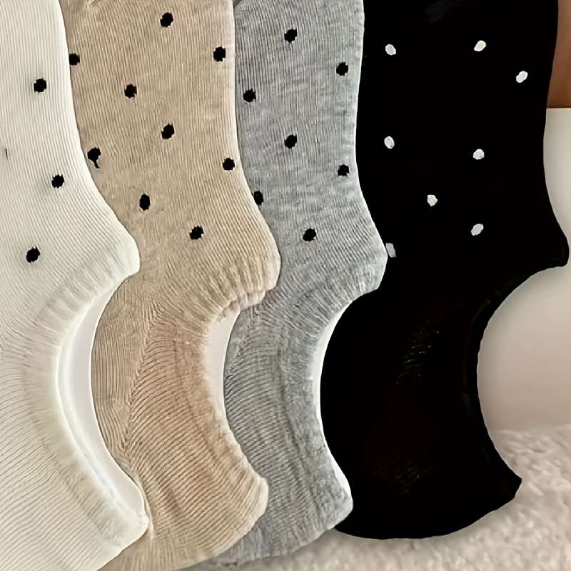 4 Pairs Of Mixed Colors One Size High Elastic Socks