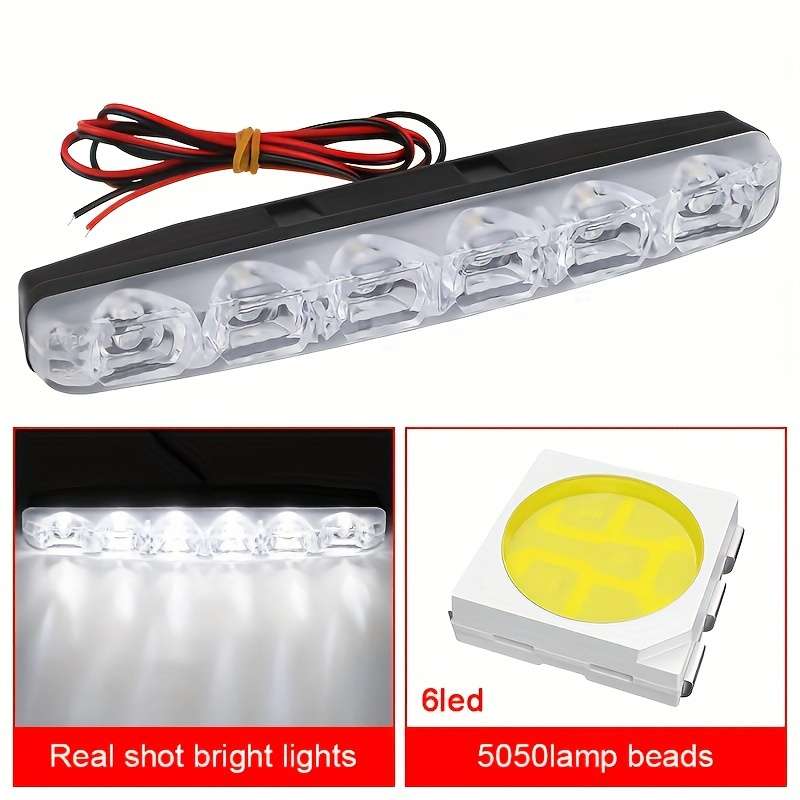 2pcs Set car daytime light High Power 6W 12V 6000K LED Daylight Driving Daytime Lamp