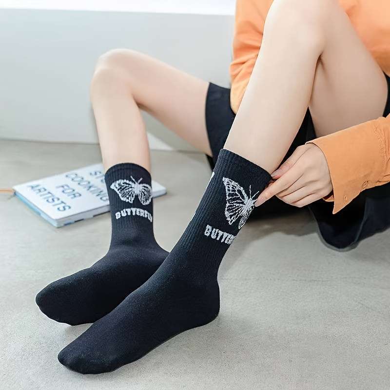 5 Pairs Mixed Color One Size High Elastic Socks