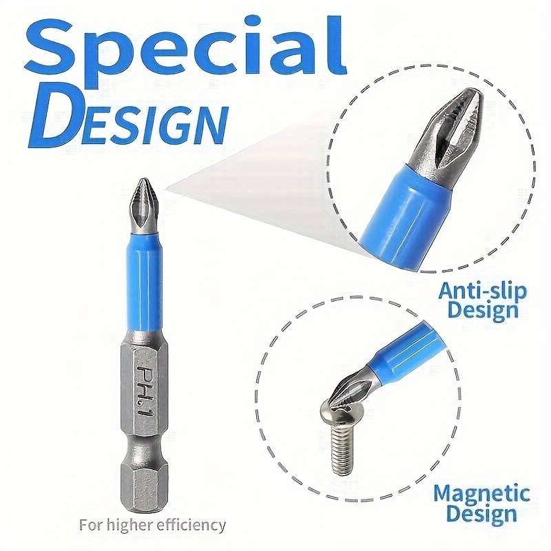 Screwdriver Bit Tool Set Color 6Pcs Non Slip Screwdriver