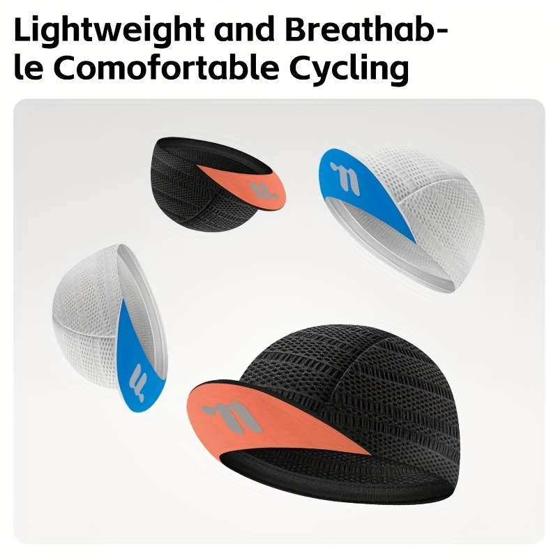 1pc WEST BIKING Quick-Dry Cycling Cap Breathable Mesh Back Lightweight Polyester Bike Hat for Men