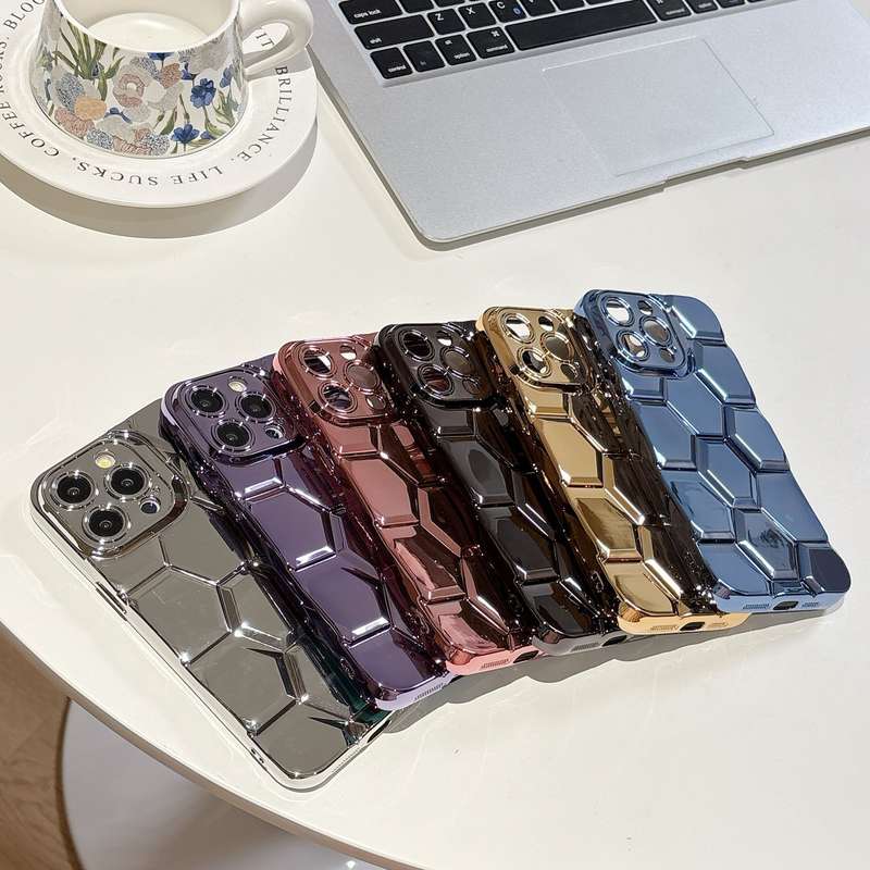 1Pc Golden For iPhone 7 Plus 8 Plus Textured Phone Case