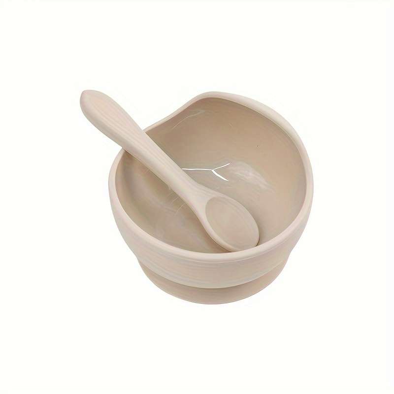 2pcs Silicone Set with Spoon for Babies Kids Toddlers Baby Led Weaning Food Plates First