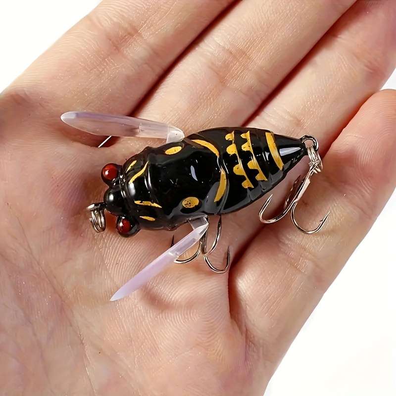 1pc 3D Eyes Cicada Fishing Lure Durable ABS Hard Bait for Freshwater Saltwater Angling