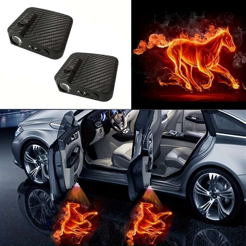 2pcs LED Car Door Projector Lights Energy-Efficient No-Drill Installation Welcome