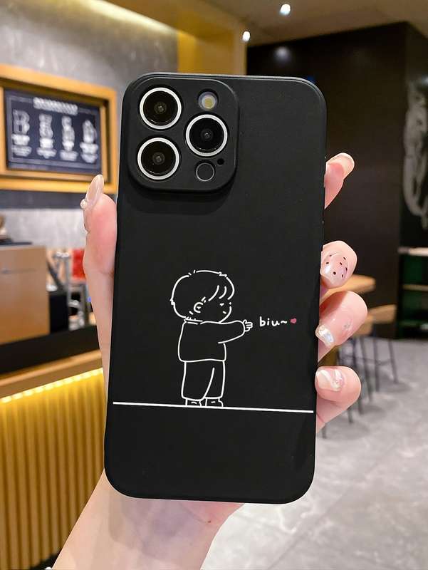 1Pc Black For iPhone 16 Plus Phone Case Phone Cover