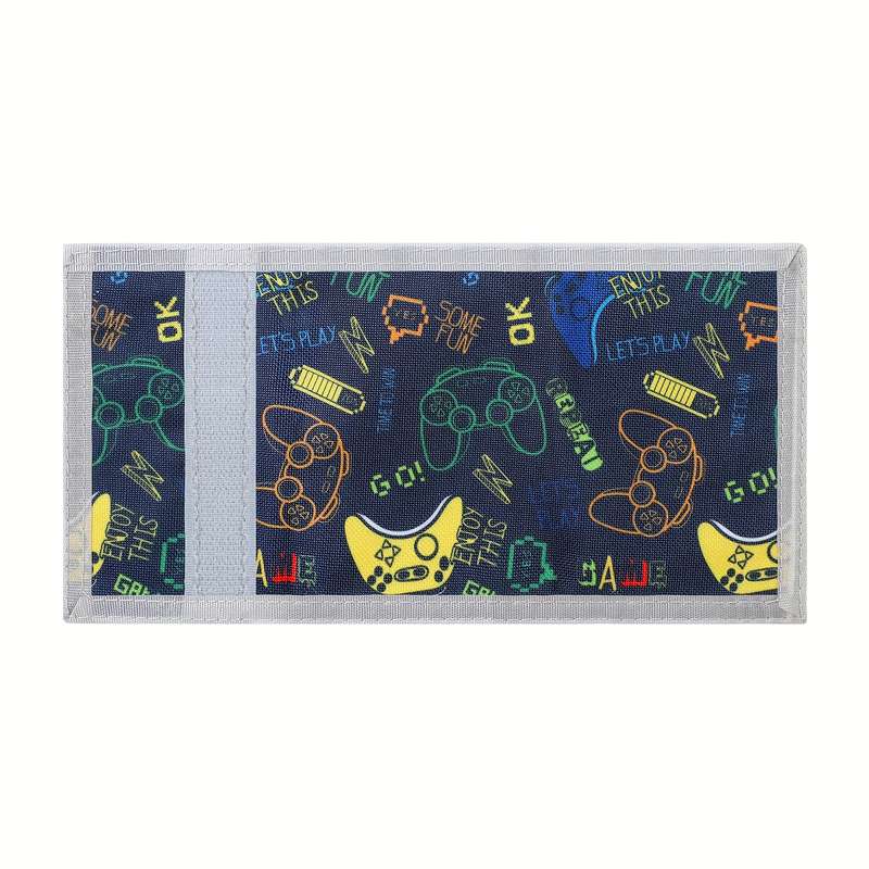 1pc Trifold Wallet Fashionable Print Casual Portable Coin Purse Durable Card Clip Large Capacit