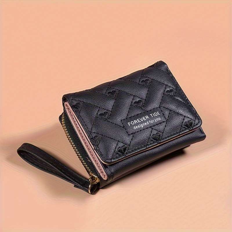 1pc FOREVER TRADESMARK Womens Compact Trifold WalletStylish Synthetic Synthetic Leather Card Ho
