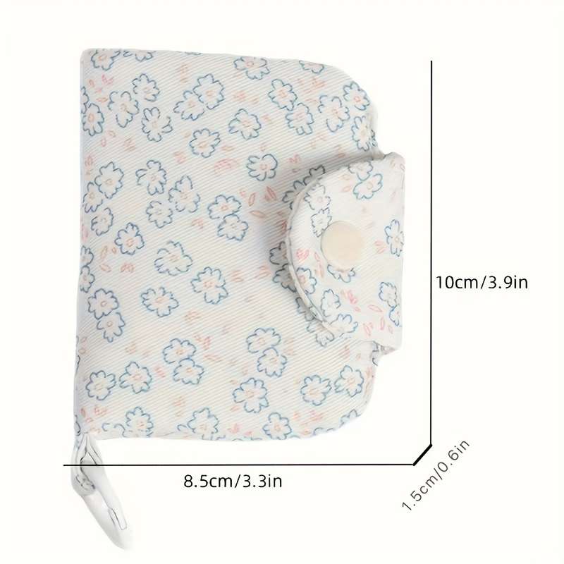 1pc Mini Floral Card Holder Coin Purse Pastel Blue Pink and Green Flower Design with White Zi