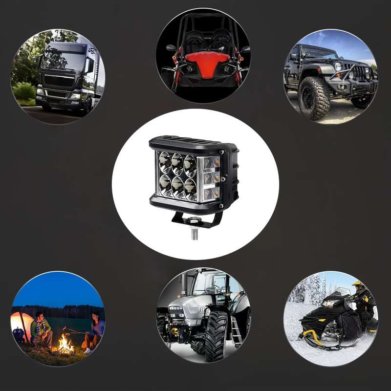 1pc 4Inch LED Work Light High Brightness Yellow-White Light Combination Beam 12-24V