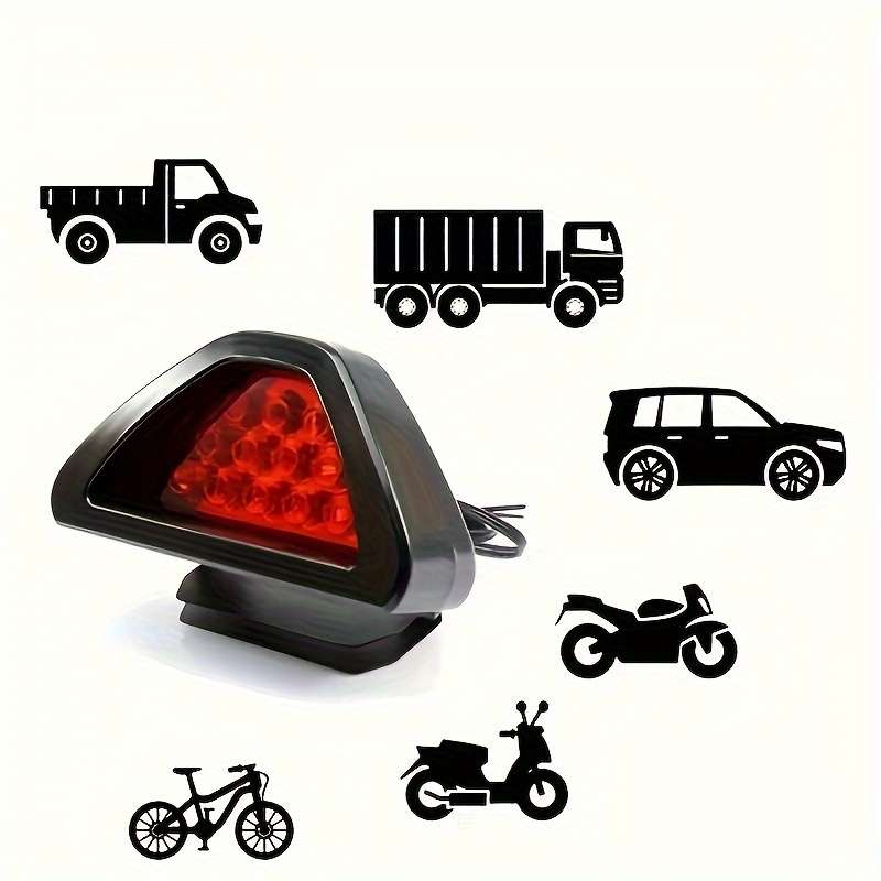 1pc F1-Style Triangular LED Rear Fog Light Universal Fit Brake Warning Tail Lamp for