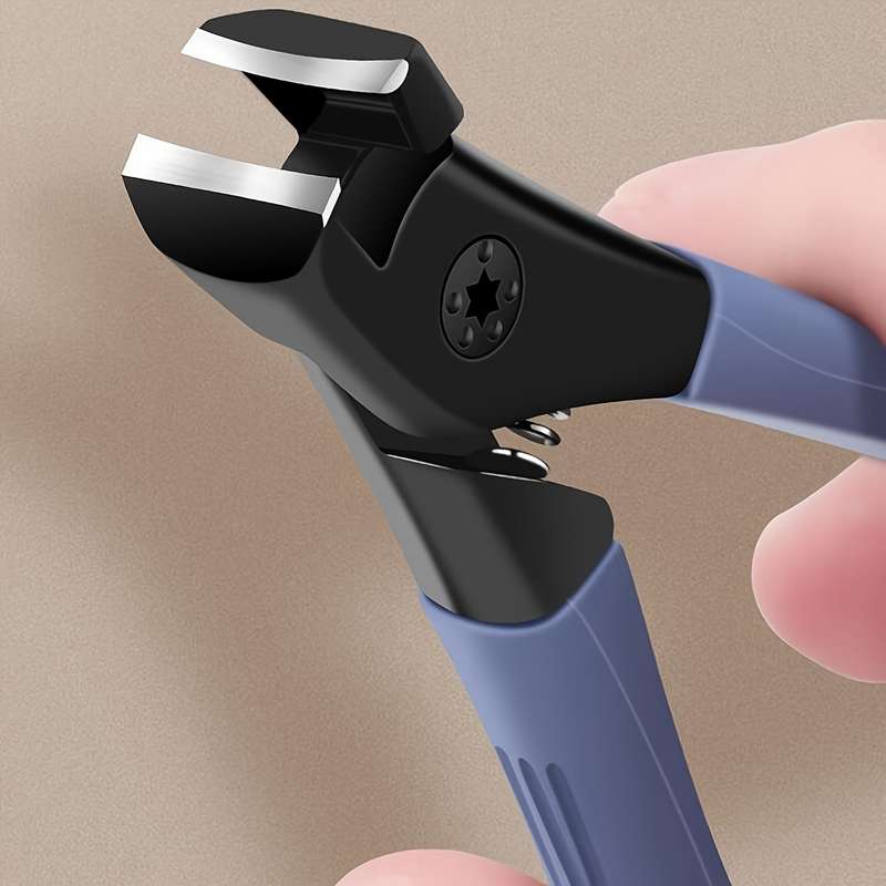 1pc Heavy-Duty Nail Clipper with Protective Cover C Ergonomic Grip Stainless Steel Blade for T