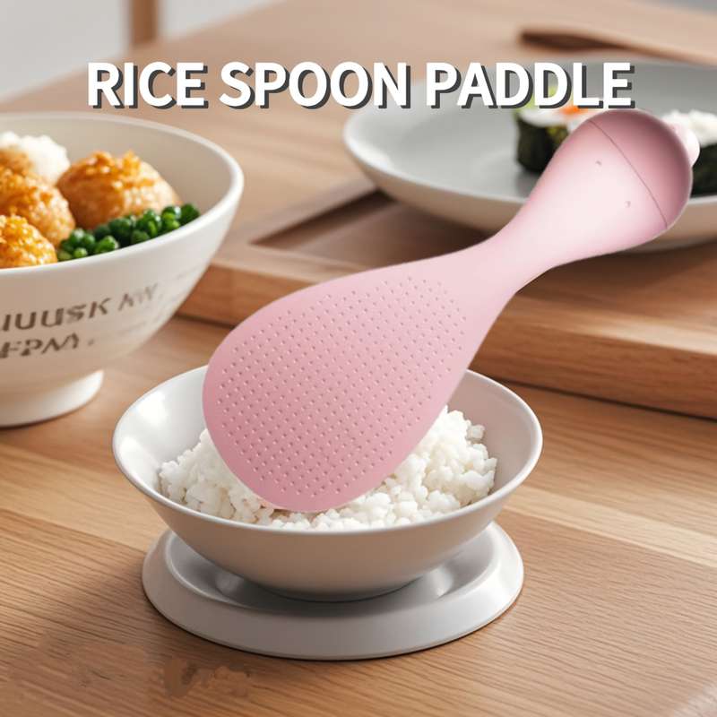 1pc Non-Tipping Silicone Rice Spoon Heat Resistant Easy to Clean Standing Design for Perfec