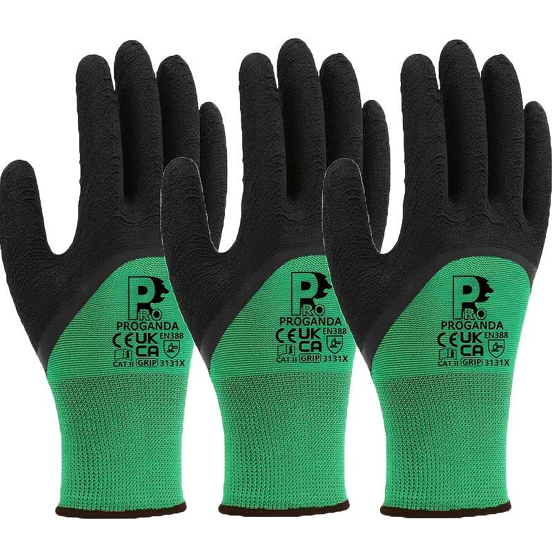 Work Gloves Color Green Size L  2 Pairs
