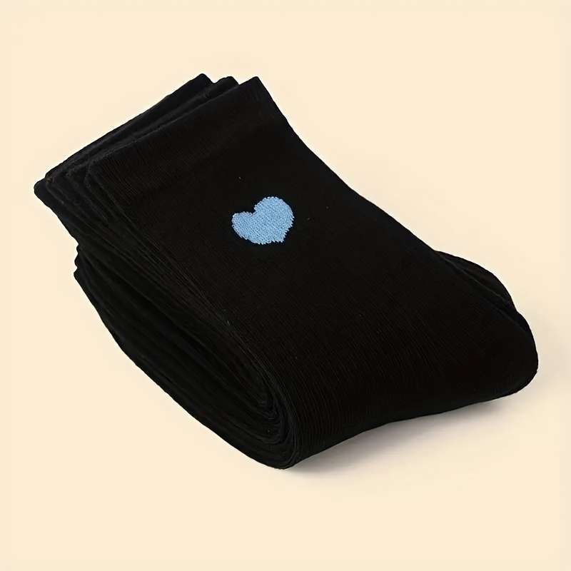 5 Pairs Black One Size High Elastic Socks