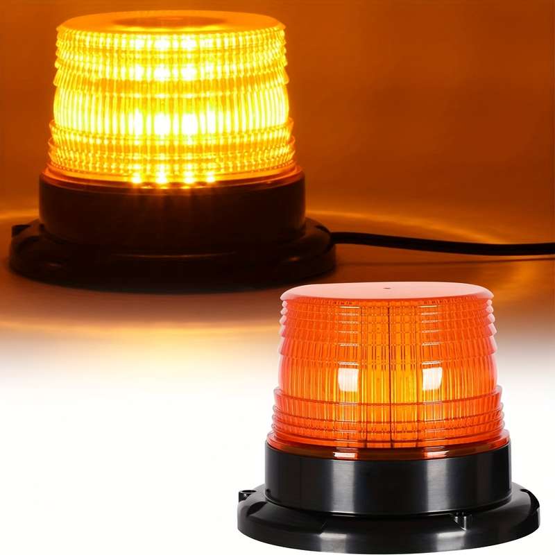 1pc Amber LED Emergency Beacon Light for Trucks and Cars 24 LED Mini Rooftop Bar 1