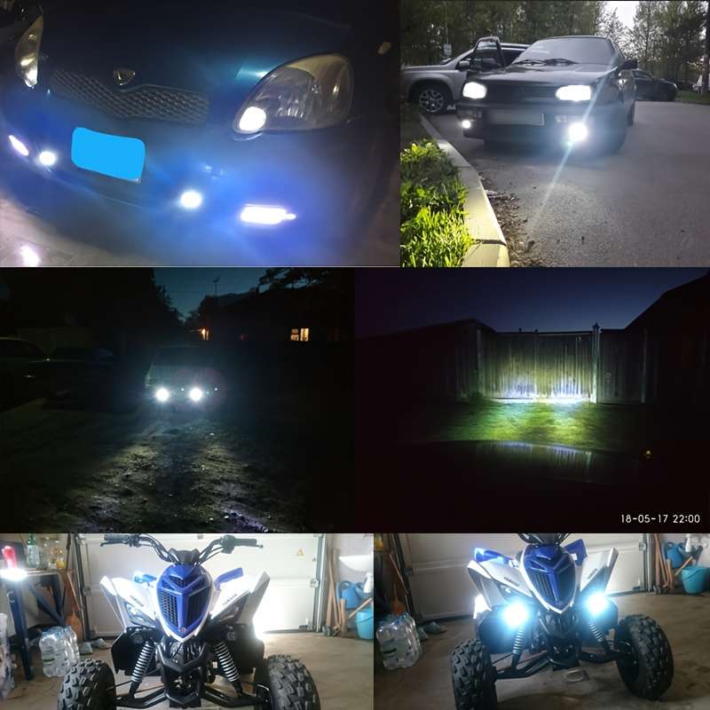 2pcs Bright White Light 6000K 6 LED Beads for Car Daytime Running Lights Scooter Fr