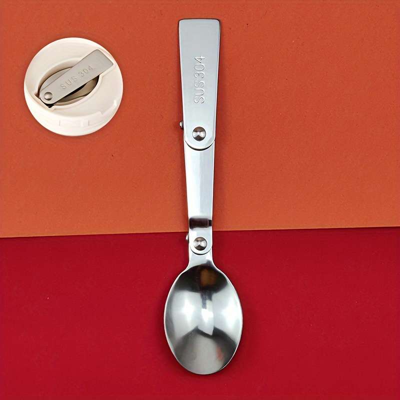 1pc 3-in-1 Portable Travel Spoon Compact Camping Spoon with Fork and Bottle Opener Ideal for