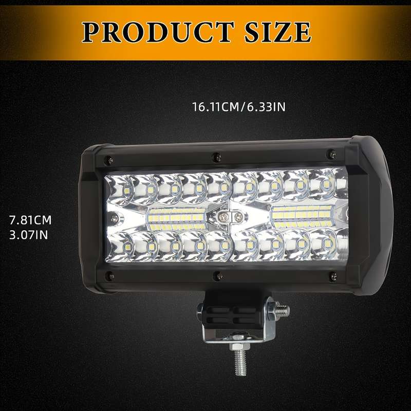 2pcs 7-Inch LED Light Bars 24000LM 40-SMD Universal Driving Fog & Daytime Running L