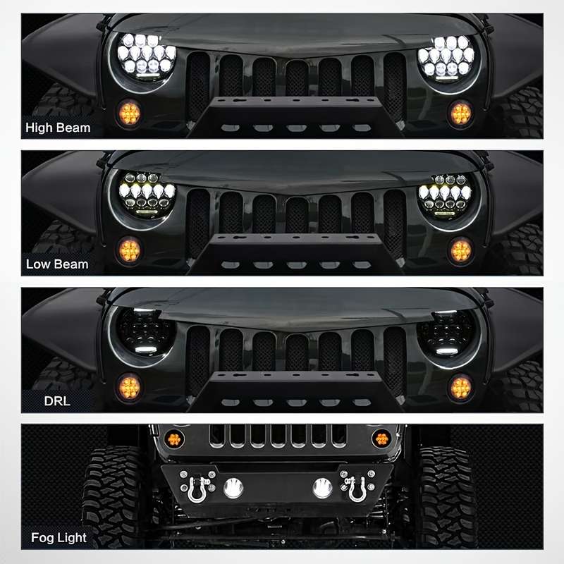1pc 17.78cm Round Spot LED Light High LowBeam DRL LED Work Driving Lamp Fog Lamp ForT