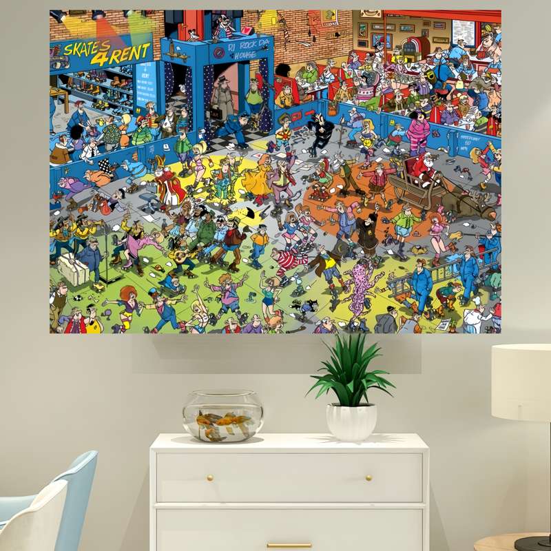 1000pcs Skateboarding Rent Jigsaw Puzzle Beginner Level Rectangular Paper Material