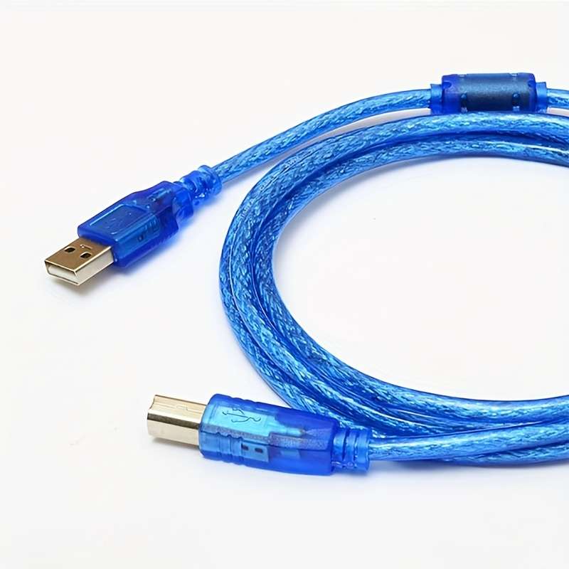 1pc Durable Blue USB Printer Cable 1.5m Length Type B Male to A Male Compatible with Canon Ep