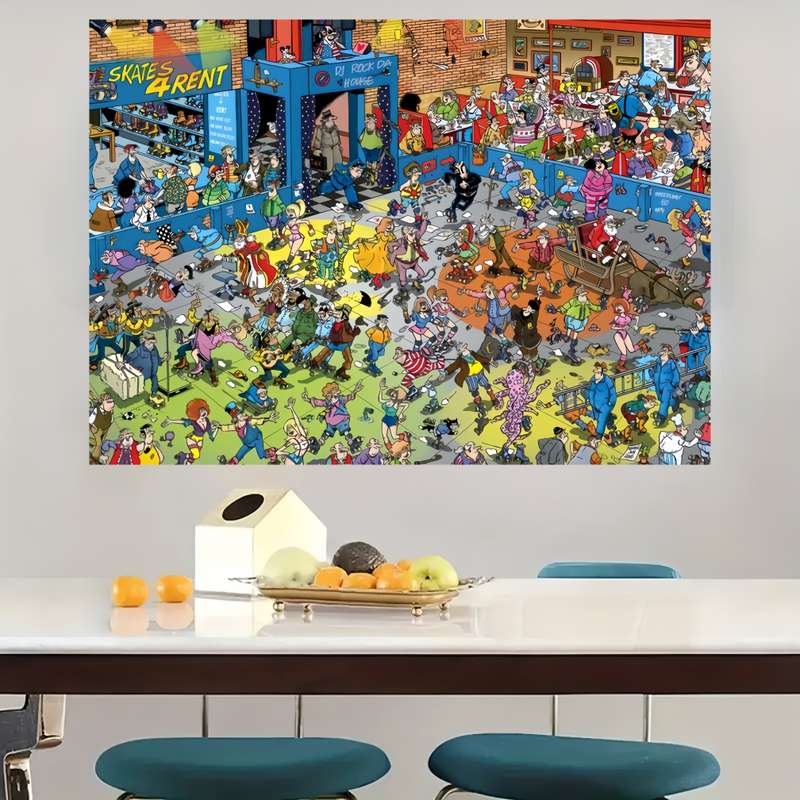 1000pcs Skateboarding Rent Jigsaw Puzzle Beginner Level Rectangular Paper Material