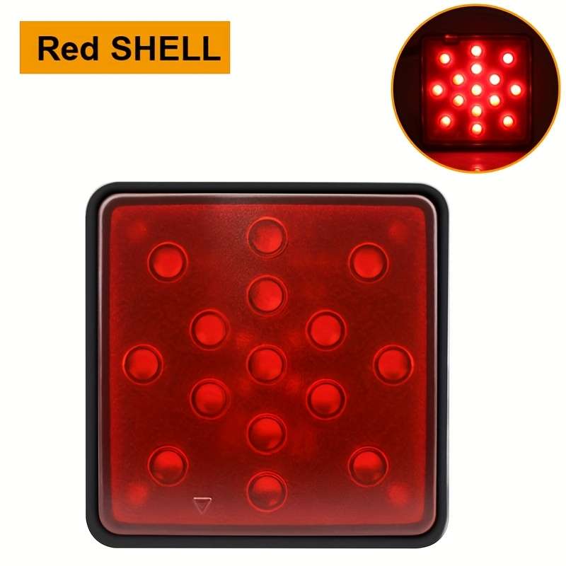 1pc 15LED Red Brake Light & DRL for Trucks SUVs and Trailers Hitch Receiver Cover