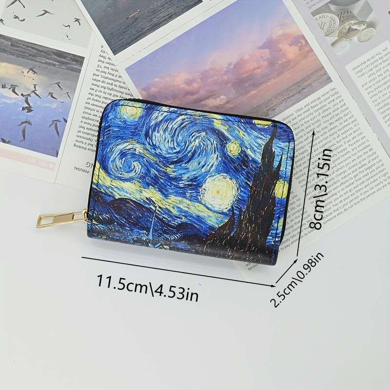 1pc Vintage Chic Envelope WalletSpacious Multi-Compartment Card Holder with Zipper Closure Dura