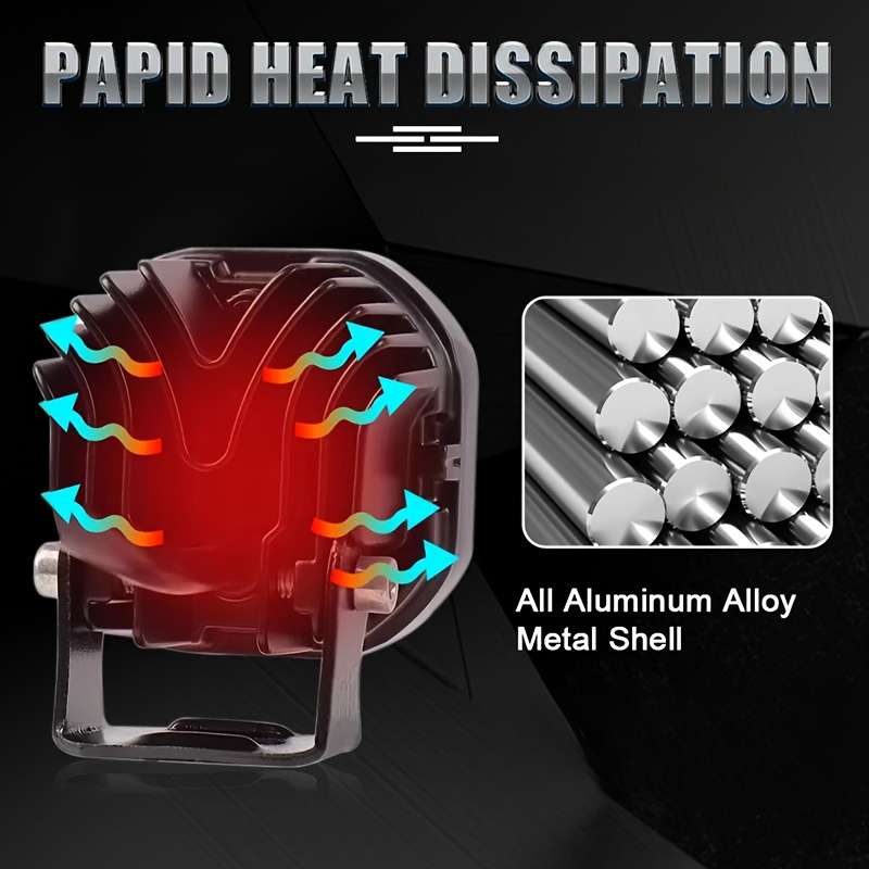 1pc Demon Eyes 2-inch LED Motorcycle Assist Light 12V 24V Pod Light for Car Truck 4X